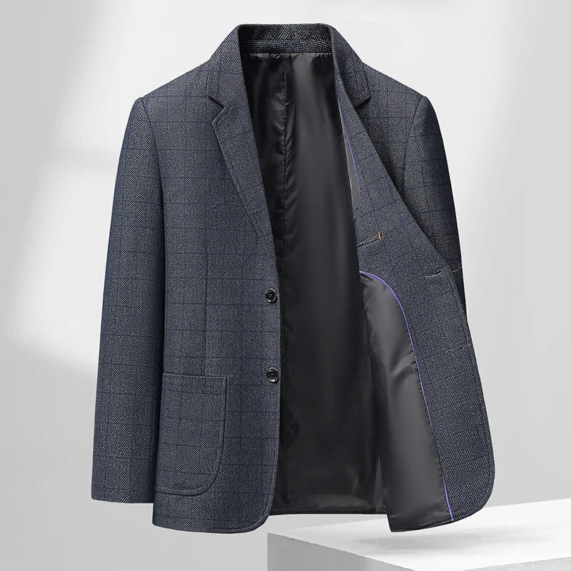 High-quality autumn new suit men's fashionable and stylish business youth checkered Benxi solid color casual suit jacket