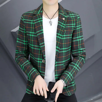 Fashionable Slim Fit Men's Suit for Spring Autumn Leisure Business Formal Coat Handsome Young Men's Clothing