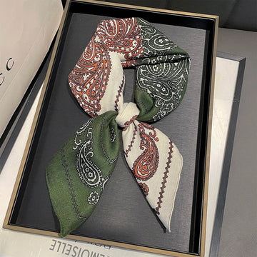 Paisley Print Head Scarf for Women Cotton Feel Hijab Spring Autumn Warm Wraps Soft Square Foulard Bandana Neckerchief Headscarf
