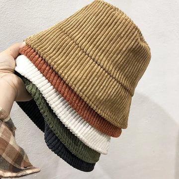 Foldable Corduroy Bucket Hat