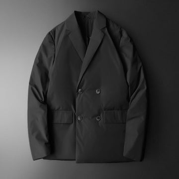 High-quality men's fashionable and stylish down jacket suit collar business white duck down light mature style suit