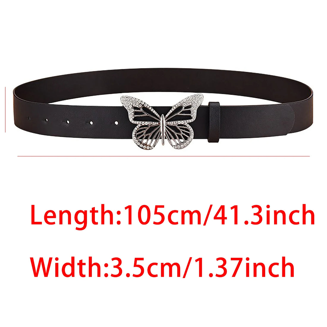 Women's Belt Fashion Butterfly Buckle Belt High quality PU Belt Paired Jeans Skirt Belt Cheap Belt, Gift for Girlfriend and Mon
