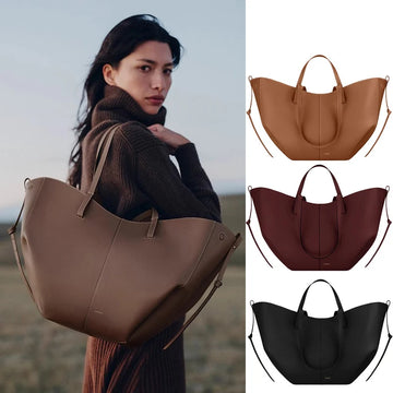 2025 fashionable women's shoulder bag large capacity tote bag simple commuting must-have shoulder bag free small wallet