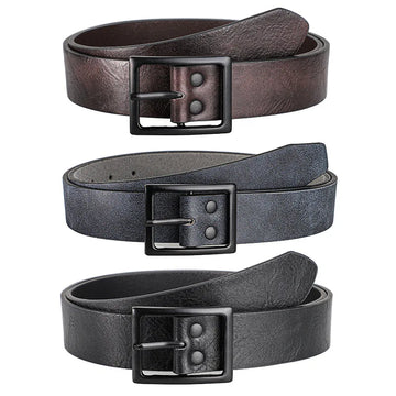 Fashion Leisure Simple Men's Belt High-Quality PU Leather Belt Luxury Metal Pin Buckle Accessory Design Accessory Belt Plus Size