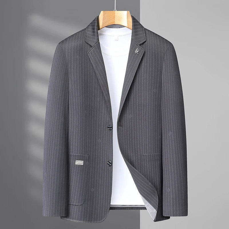 High-end men's fashionable casual suits for spring and autumn, versatile business jackets for middle-aged and elderly men
