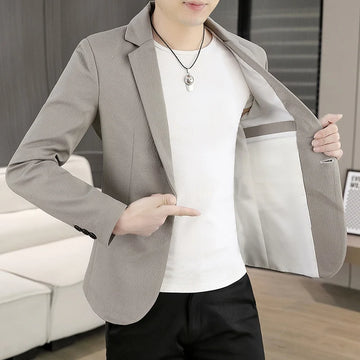 New autumn and winter suits for men, fashionable suits for young people, slim-fit small suits, formal single-piece jackets, and