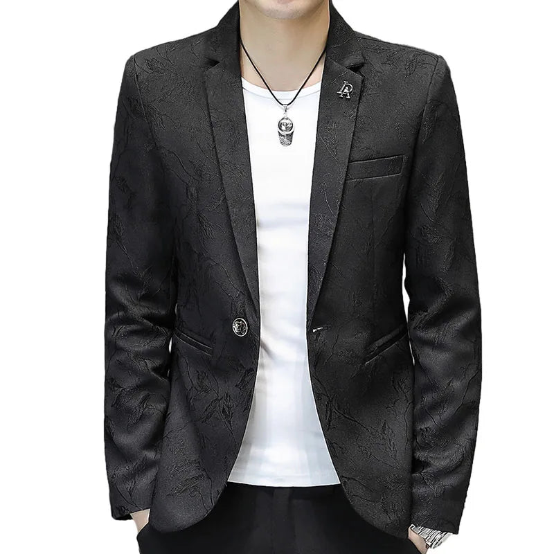 The new men's stylish and cool mini suit for the autumn of 2025, a slimming and trendy hairstylist's young man's mini suit