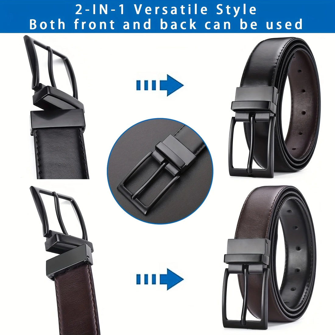 New Luxury Belt for Men PU Leather Belt High Quality Rotatable Automatic Buckle Casual Designer Waist Belts for Jeans Men's Belt
