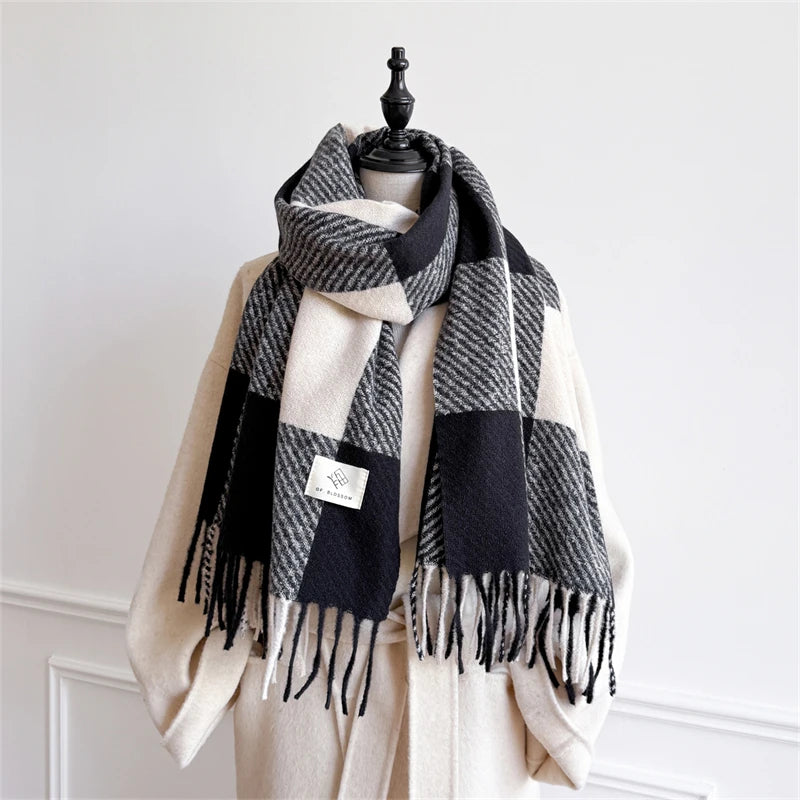 60*180cm New Fashion Imitation Cashmere Scarf Warm Winter for Women Wraps Shawls Neckerchief Pashmina Foulard Blanket Designer