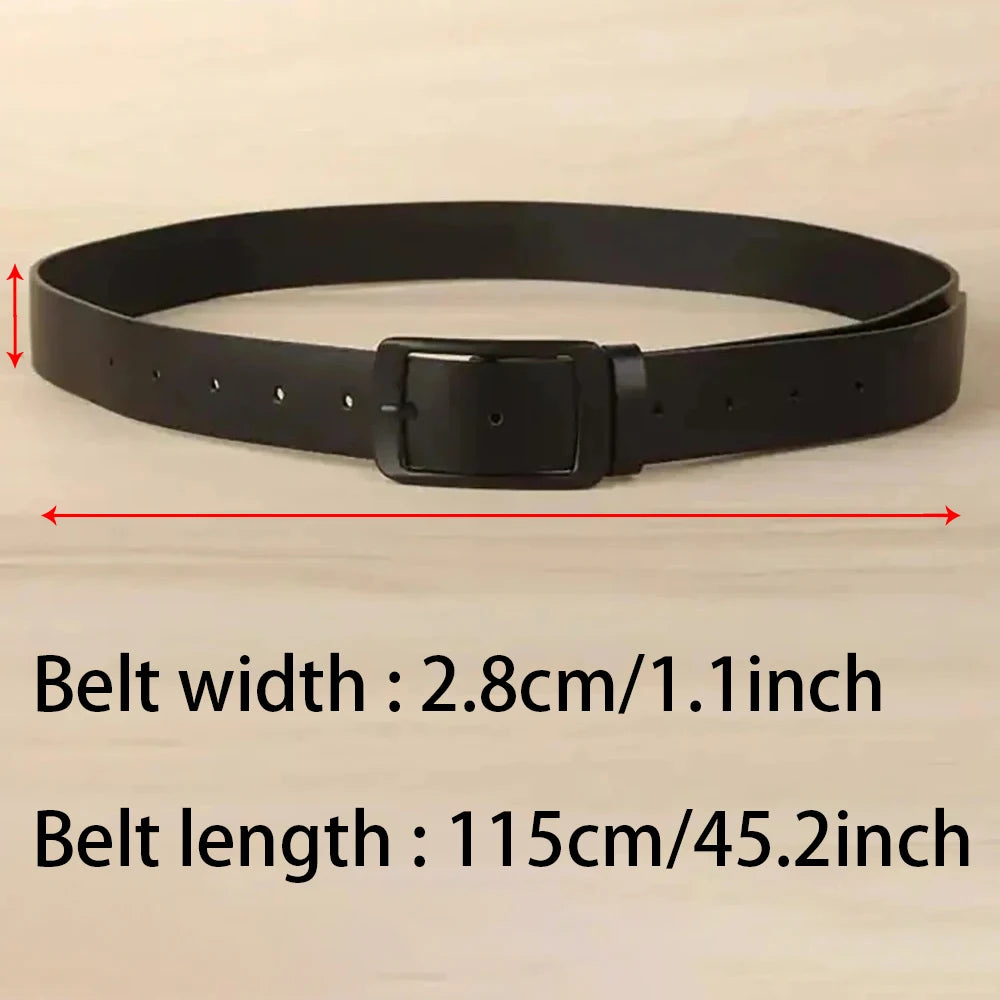 1pc Men's Belt Classic Fashion PU Leather Belt High End Authentic Fashion Metal Buckle Women Belt Paired with Jeans Belt Unisex