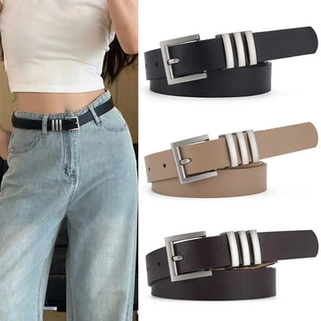 Women's Belt Minimalist Trendy Belt High End Authentic Casual Versatile Needle Button Belt Paired with Skirt Jeans Lady Belt New