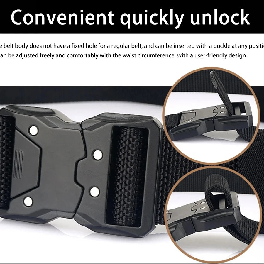 1pc Men's Belt Outdoor Tactical Belt Multi-Function Buckle Nylon Belt High Quality Alloy Buckle Belt Sports Canvas Neutral Belts