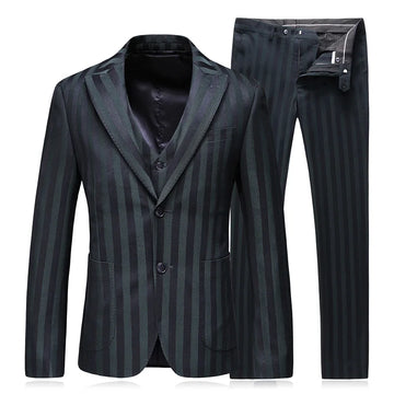 2024Men's fine high-end large size suit (suit + vest + trousers) Fashion business casual handsome stylish casual three-piece set