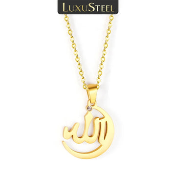 LUXUSTEEL Newest Muslim Religion Pendant Necklace Collars Accessories 2022 Stainless Steel Gold Color Chains Necklace New Year