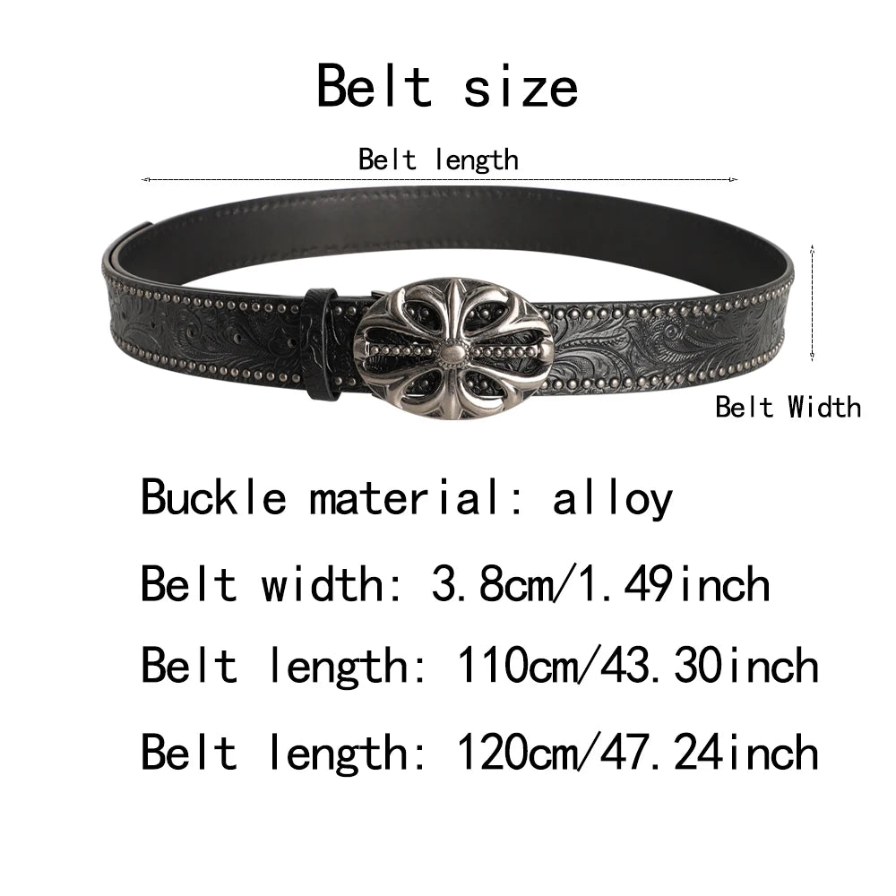 New Retro Men's Belt Bohemian Style Belt Fashion Personalized Belts For Men Women Punk Rock Y2K Belt，Pair with pants and jeans