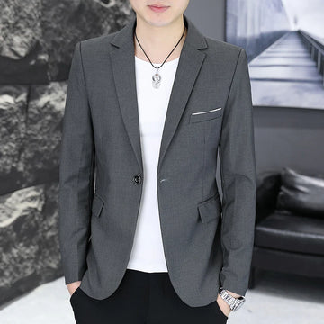 In the autumn of 2025, men's fashion, cool and versatile solid-color business Korean-style trendy, slimming and casual small sui
