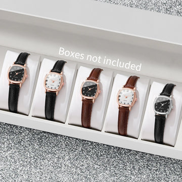 5PCS Fashion Women Watches Set Simple Small Dial Leather Strap Quartz Watch Reloj Mujer（Without Box）