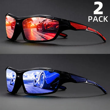 2pcs Fashion Sports Sunglasses Polarized UV Protection Personalized Glasses Fishing Goggle Men's and Women's UV400 Eyewear