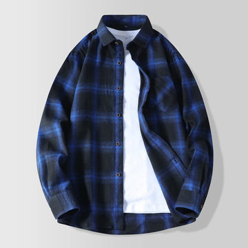 High-quality autumn fashionable, cool, casual, business, and versatile checked shirt with long sleeves for teenagers