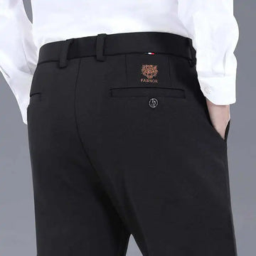 29-42 Men's Summer Thin Fashion Business Casual Suit Pants Long Pants Men's Elastic Straight Sleeve Formal Pants Plus Size