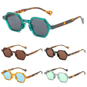 Retro Style Small Sunglasses Uv400 Women Green Brown Polygon Ladies Sun Glasses For Men Hexagon Summer 2025 New Eyewear