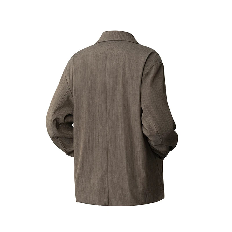 High-quality retro and high-end suit jackets, fashionable and handsome men's autumn trendy and niche casual shirts