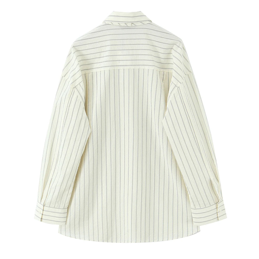 2025 autumn new women's casual fashion temperament loose versatile striped tie lapel long-sleeved shirt top