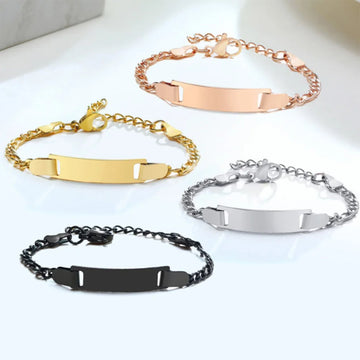 Baby Kids Bracelet, Stainless Steel Chain Bracelet Adjustable Link without Name,Girl Boy Children Birthday Gift