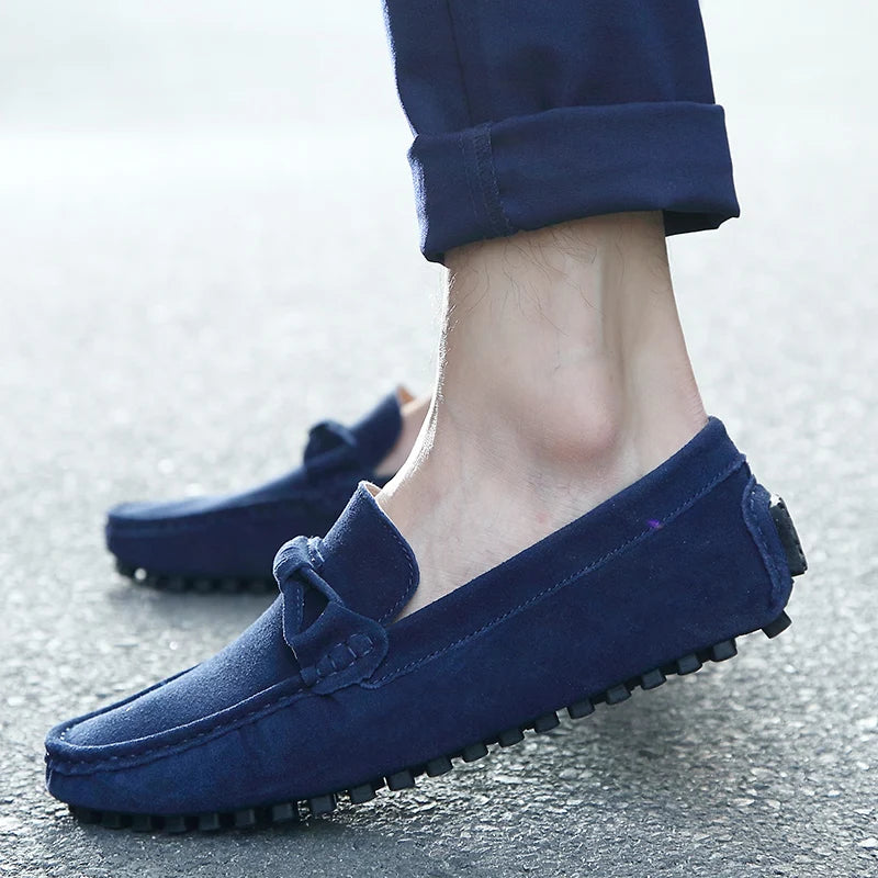Buffalo Suede Mens Casual Shoes Summer Designer Male Loafers Breathable Slip on Flats Leisure Walk Driving Shoes Comfy Moccasins