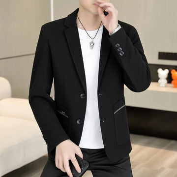 The new high-quality business casual suit jacket for autumn and winter is a trendy and fashionable men's suit with a simple desi
