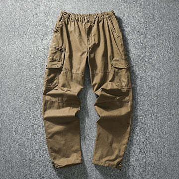 Men's Work Cargo Pants Cotton Zipper Pocket Big Size Sports Casual Trousers Training Outdoor Hiking Pants