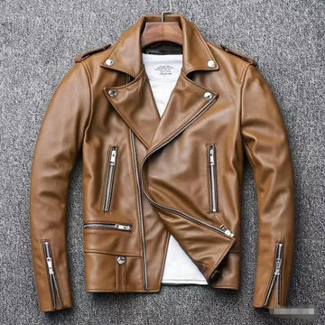 Men's PU Biker Leather Jacket Autumn New Casual Versatile Slim Fit Thickened Large Size Men's Leather Jacket Outerwear