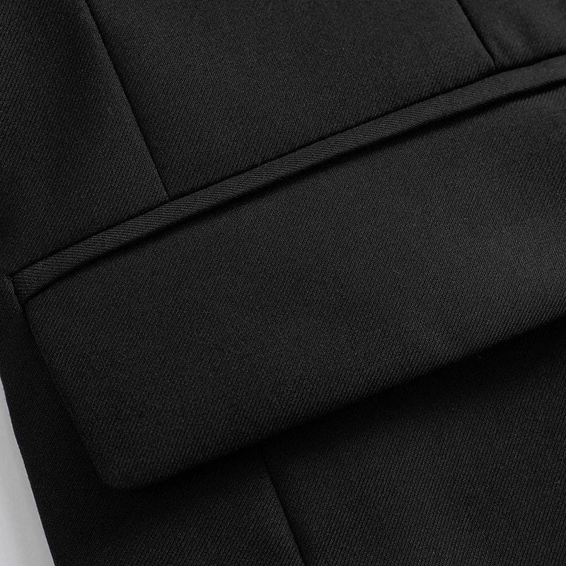High-quality European and American men's business casual, fashionable and cool solid-color Zhongshan suit jacket