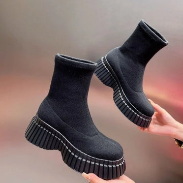 Short Solid Color Boots for Women, Perfect for Spring and Autumn Fashion