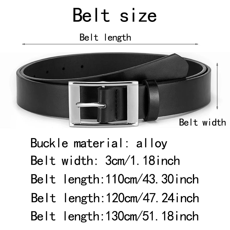 New Fashion Men's Metal Pin Buckle Belt Leisure Business Accessory Designer Belt，For Jeans Waist Strap Plus Size，For Ideal Gifts