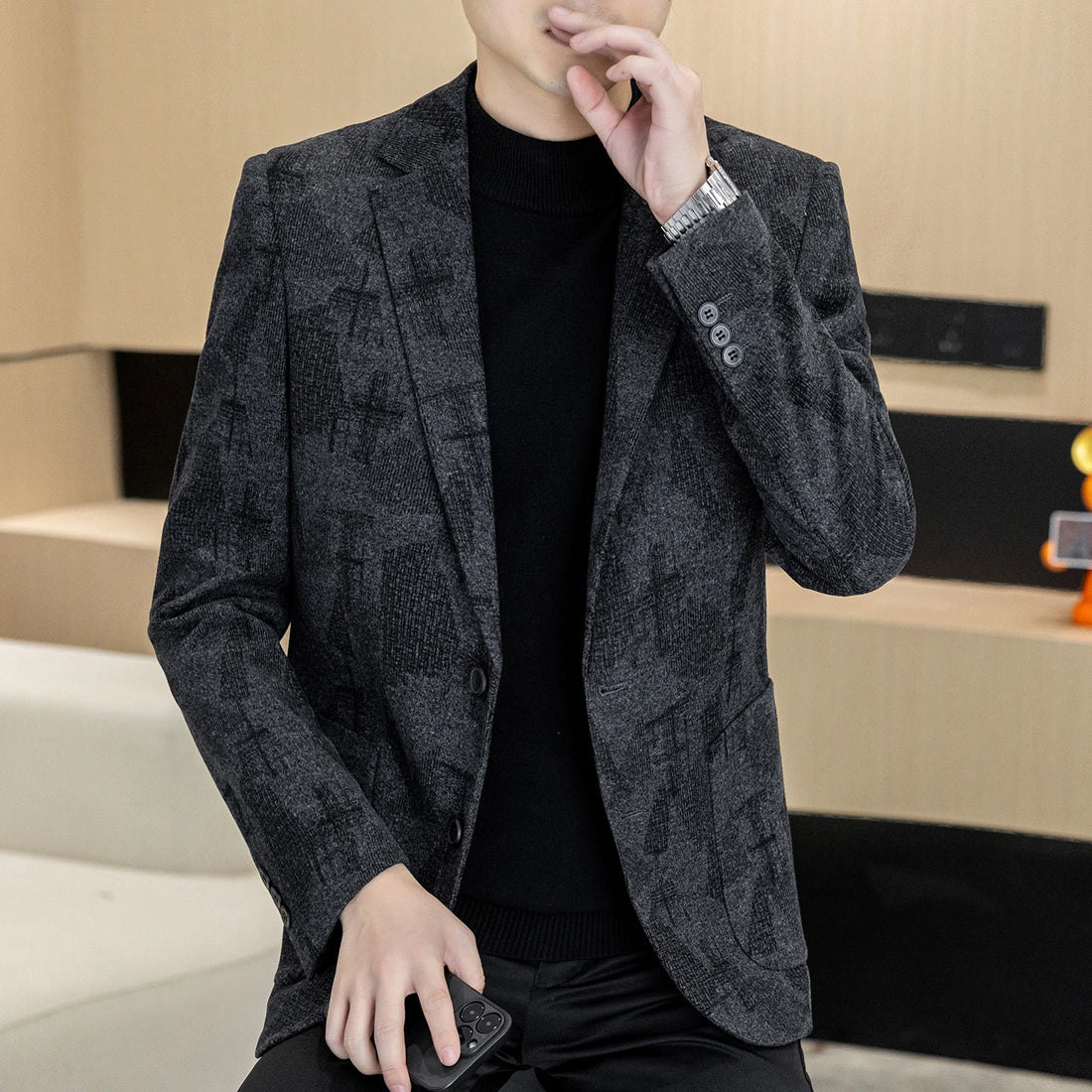 Autumn and winter new men's suits, two-button single-breasted jackets, men's casual business wear, formal wear, and men's suits