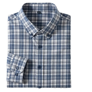 Men's multi-color pure cotton long-staple cotton checkered shirt, a new fashionable and versatile shirt for autumn business tren