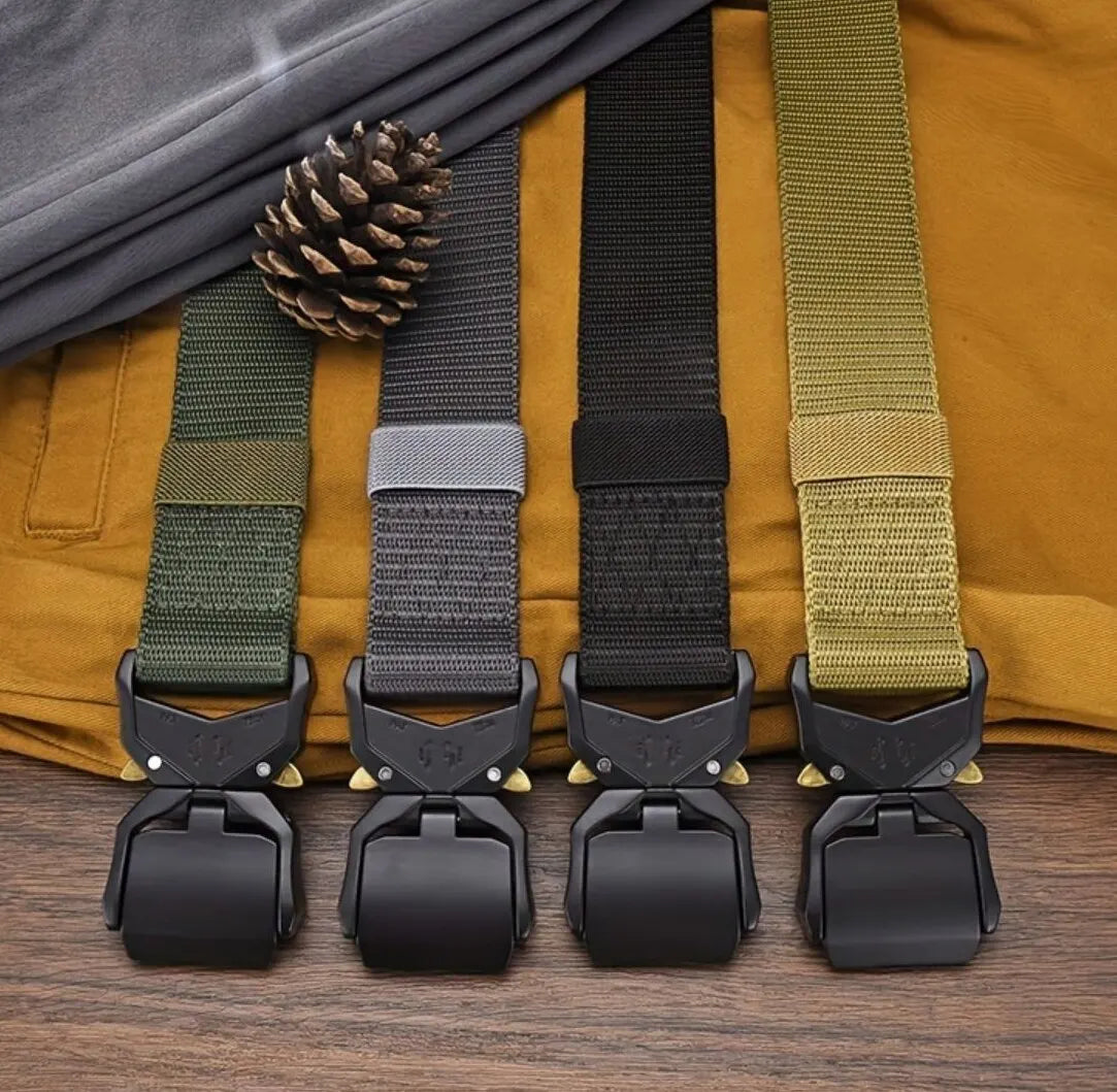 1pc Men's Belt Outdoor Tactical Belt Multi-Function Buckle Nylon Belt High Quality Alloy Buckle Belt Sports Canvas Neutral Belts