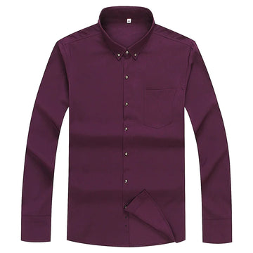 High-quality 2XL-10XL new loose, elastic, fashionable and stylish casual long-sleeved shirt with plus-size men's shirt top