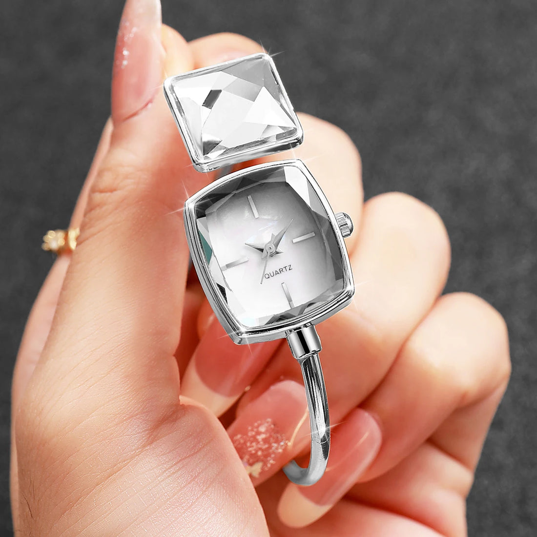 Elegant Square Women Quartz Wristwatch Ladies Fashion Diamond Bracelet Strap Watch Reloj Mujer Girls Clock Gift