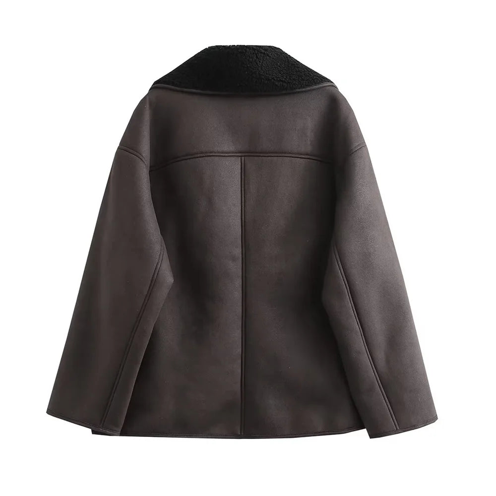 Hot selling women's fur one-piece coat, women's new lamb fur coat, women's autumn and winter with thickened fleece