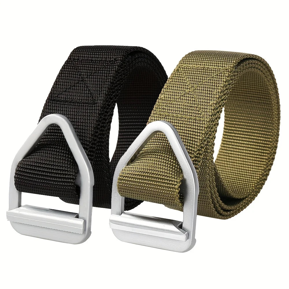 1pcs Alloy Triangular Buckle Canvas Belt,Outdoor Men's Sports Casual  Belt, Casual Sturdy and Durable,breathable and Lightweight