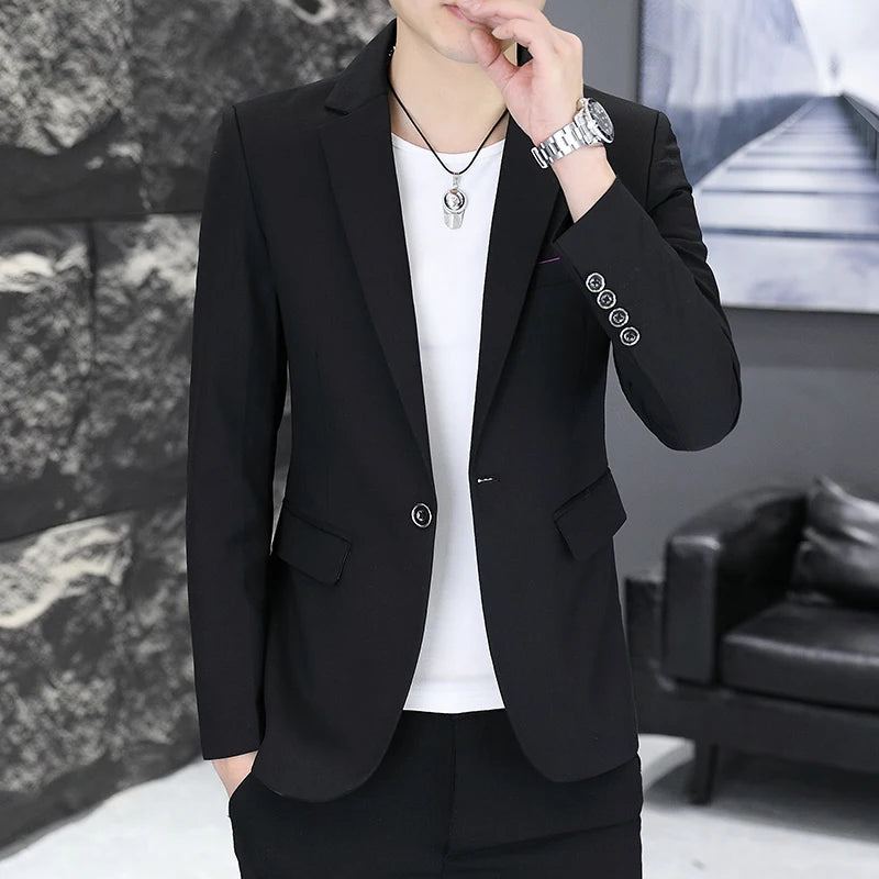 In the autumn of 2025, men's fashion, cool and versatile solid-color business Korean-style trendy, slimming and casual small sui