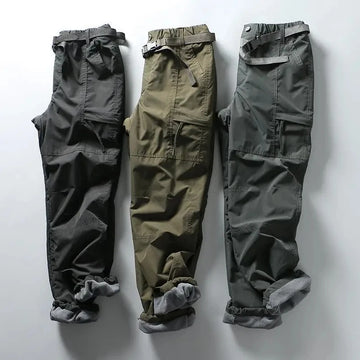 Tooling Pants Thick Waterproof Fleece Cargo Pants Men Women Winter Outdoor Multi-pockets Loose Straight Overall Long Trousers