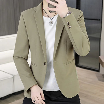 High-quality new men's casual Korean-style light luxury business suit, slimming, stylish and versatile nude top, small suit