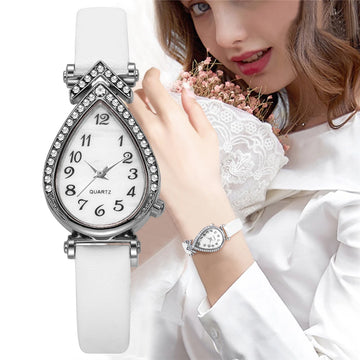 Fashion Rhinestone Women Quartz Watch Ladies Casual Leather Strap Wristwatch Girls Clock Reloj Mujer