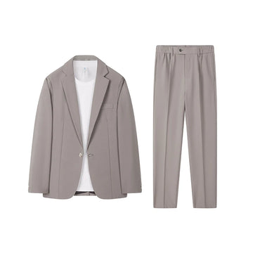 Casual suit set for young men, Korean style trendy and cool small suit jacket, Hong Kong Trend brand light business suit