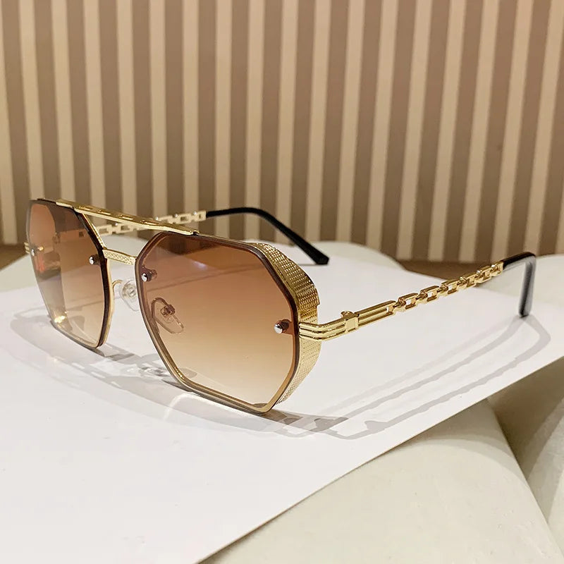 Cute Square Designer Sunglasses Women Men Metal Frame Trendy Sun Glasses Female Male Brand Fashion Oculos De Sol