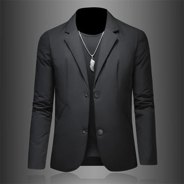 2025 New high-quality men's fashionable and stylish casual business down jacket suit collar suit 90 white duck down