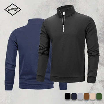 Autumn Men's Turtleneck Streetwear Half Zipper Sweatshirts Winter Long Sleeve Solid Color Pullover  Men's Warm Sweater Tops